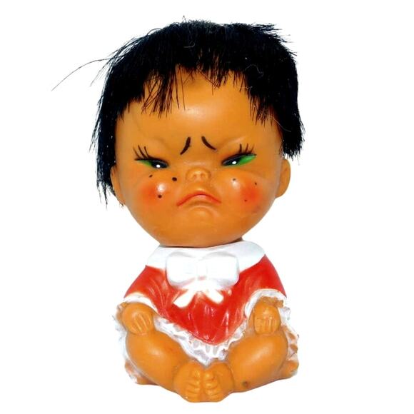 Vintage Moody Expression Dolls, Kawaii, Kitsch Tiki, Hawaiian Style Dolls - Picture 1 of 9